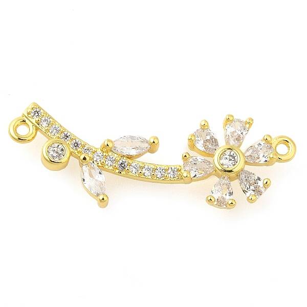 Flower of Life Rack Plating Brass Micro Pave Cubic Zirconia Links