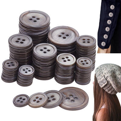 120Pcs 4 Style 4-Hole Natural Shell Buttons