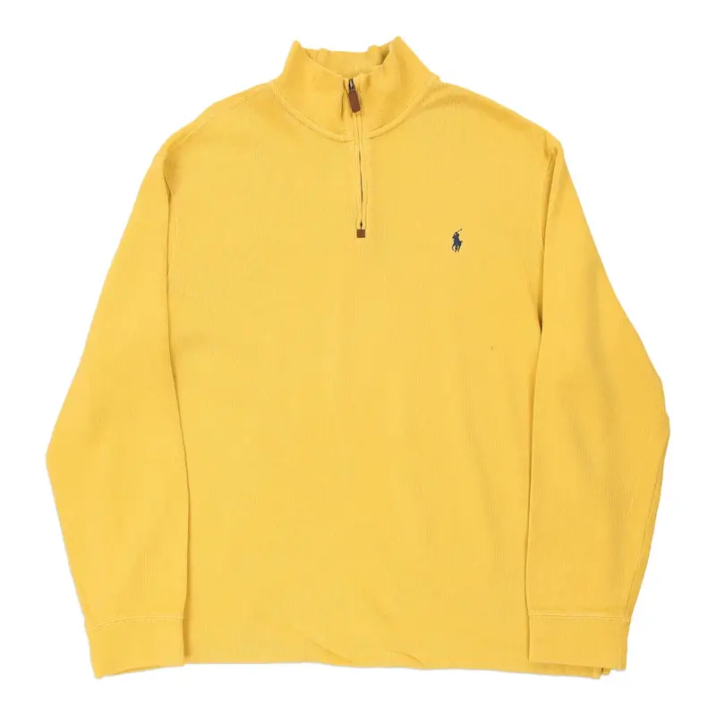 Ralph Lauren 1/4 Zip - XL Yellow Cotton