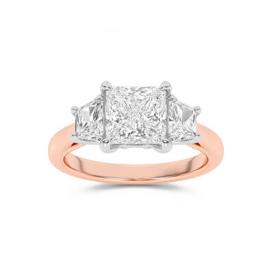Amara Chand Lab Grown Princess Cut Diamond Engagement Ring | 14K Rose Gold 4 1/4  CT. TW.