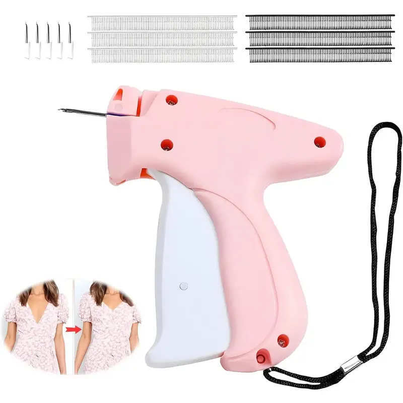 Fine Stitch Gun for Clothes, Tagging Gun with 5 Fine Needles 500 Black & 500 White Micro Fasteners Sewing Supplies Crafts Mul...