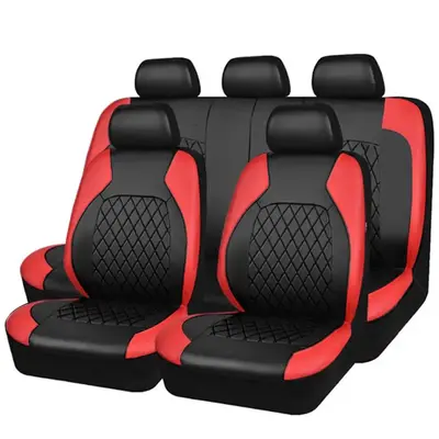 Car Seat Covers for Five Seats, 1 SetĀ All-season PU Leather Universal Car Seat Cover for Car Interior Decor, Car Accessories...