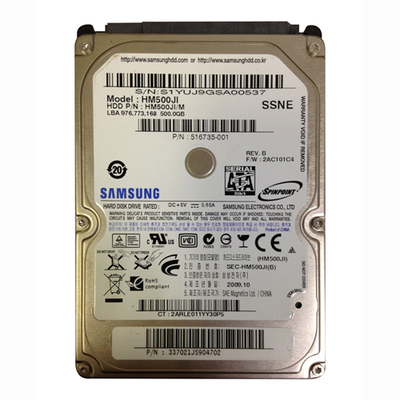 516735-001 HP 500GB 5400RPM SATA 3Gb/s 16MB Cache 2.5-inch Hard Drive