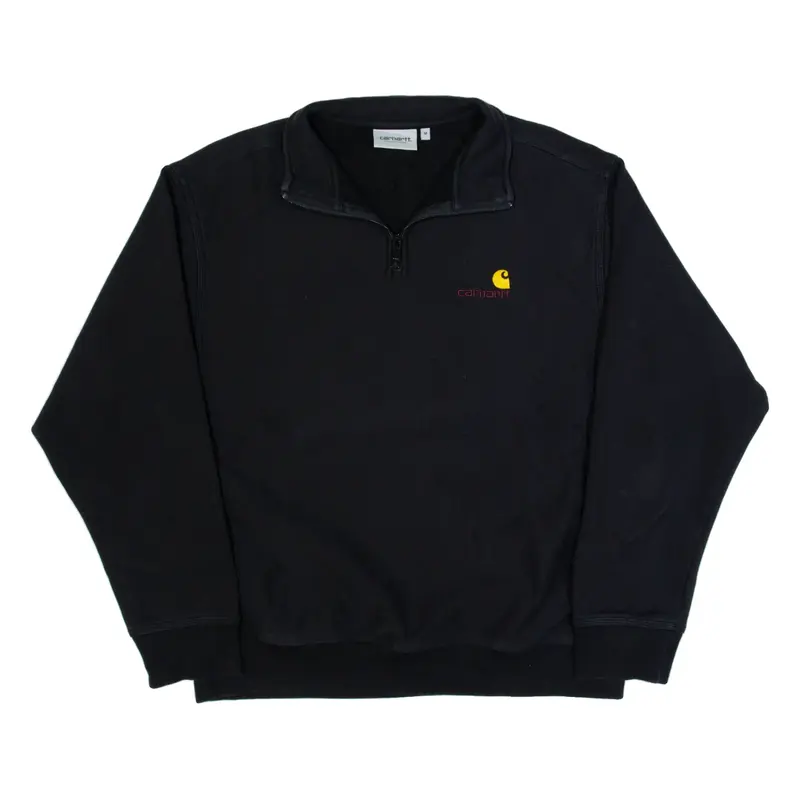 CARHARTT Mens Sweatshirt Black 1/4 Zip M