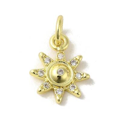 Brass Micro Pave Cubic Zirconia Charms