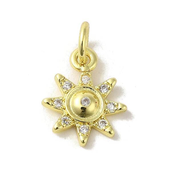Brass Micro Pave Cubic Zirconia Charms