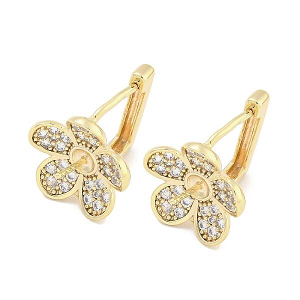 Brass Micro Pave Cubic Zirconia Hoop Earring Findings