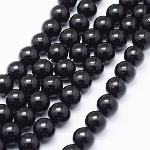 Natural Black Onyx Beads Strands