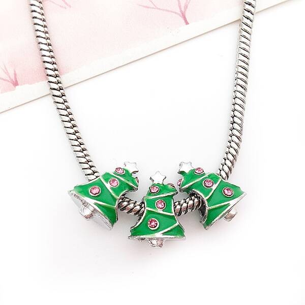 Alloy Rhinestone European Beads