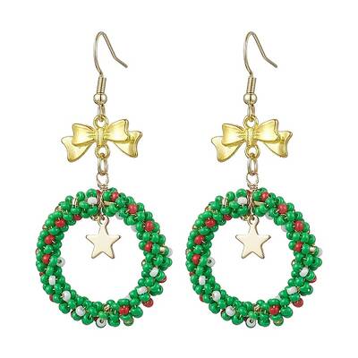 Handmade Seed Beads Dangle Earrings
