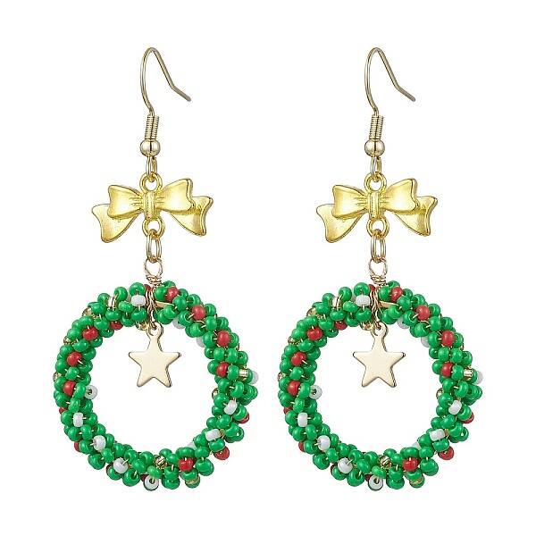 Handmade Seed Beads Dangle Earrings