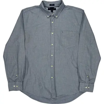 Tommy Hilfiger Custom Fit Shirt - XL - Blue Cotton