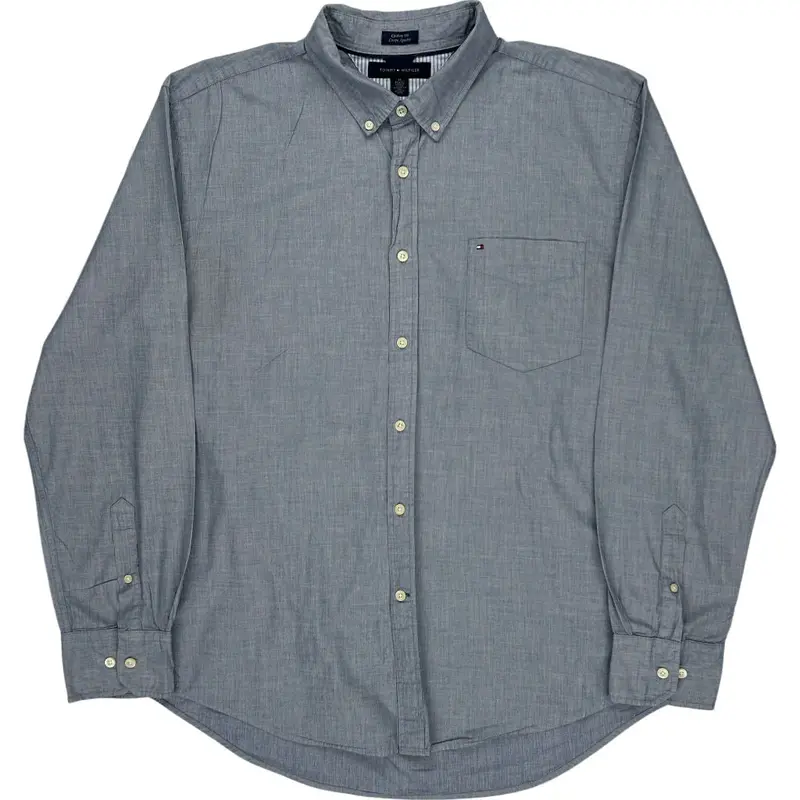 Tommy Hilfiger Custom Fit Shirt - XL - Blue Cotton