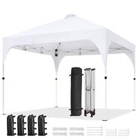 Yaheetech 10x10 Pop Up Canopy Tent with Vent, Easy Set Up Tent, Instant Sun Shelter Canopy with Wheeled Bag, 4 Sandbags, 12 S...