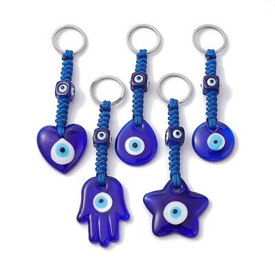 Handmade Evil Eye Lampwork Pendant Keychains