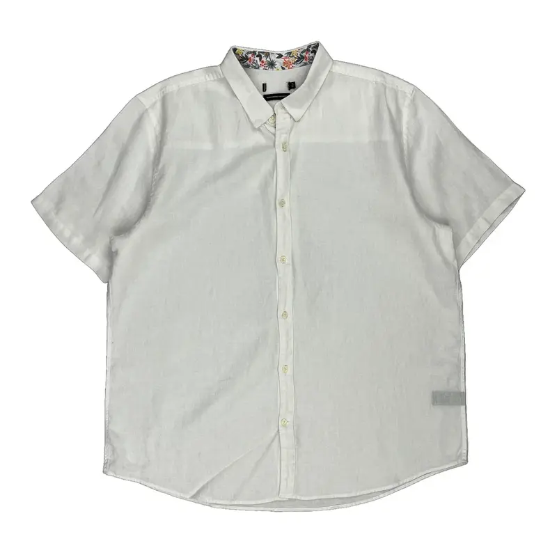 Unbranded Short Sleeve Shirt - XL White Linen