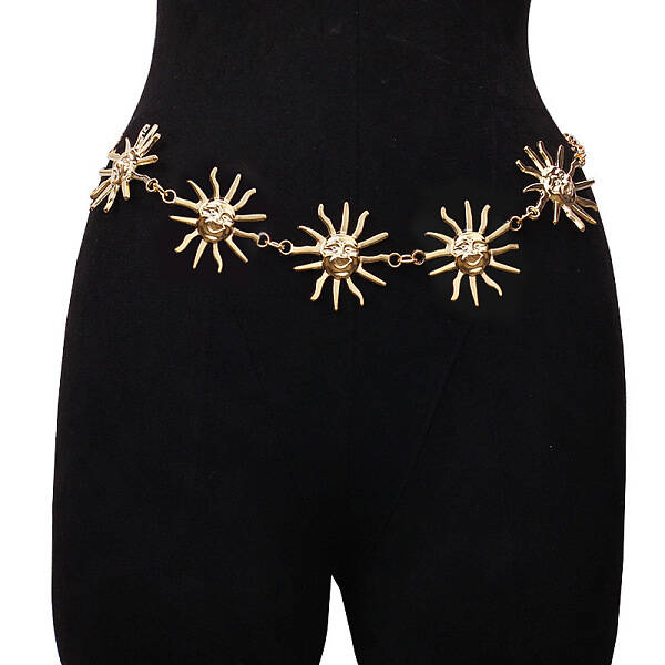 Alloy Sun Link Waist Chains for Women
