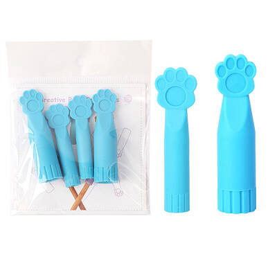 2Pcs Paw Print Silicone Knitting Needle Point Protectors