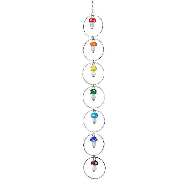 Chakra Mushroom Handmade Lampwork Pendant Decorations