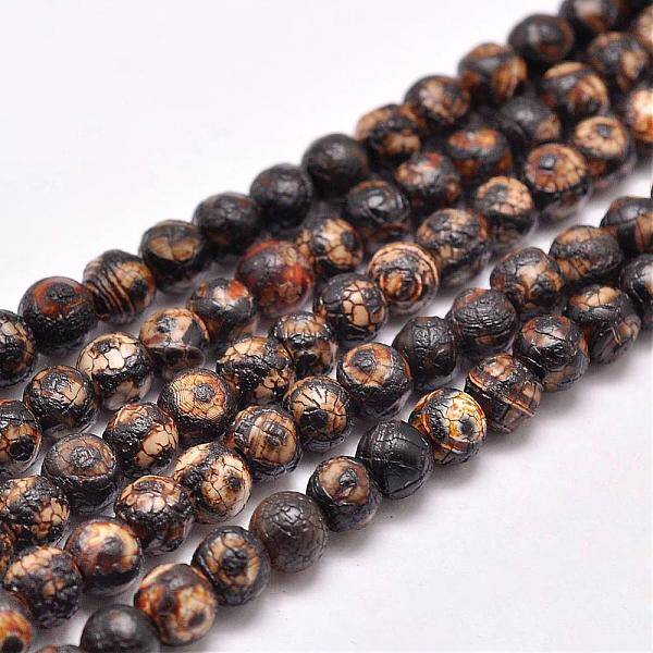 Natural Tibetan Style 3-Eye dZi Beads Strands