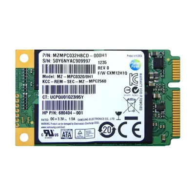 MZMPC032HBCD-000H1 Samsung PM830 Series 32GB Multi-Level Cell SATA 6Gb/s mSATA Solid State Drive