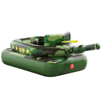 QPAU Inflatable Tank Pool Float for Adults & Kids – Ride-On Camouflage Floaty with Water Cannon, Swim Raft Toy for Boys Gir...