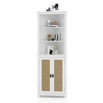Garvee Tall Corner Cabinet with Doors and Shelves, Moisture-Resistant Wood, Heavy-Duty Storage & Easy Assembly, Adjustable Sh...