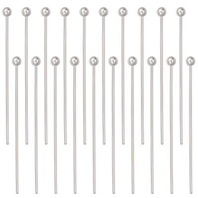 25 Pairs 925 Sterling Silver Ball Head Pins