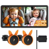 Babyvue Dual Baby Car Monitor for 2 Kids 7.2\