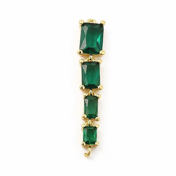 Brass Pave Cubic Zirconia Connector Charms