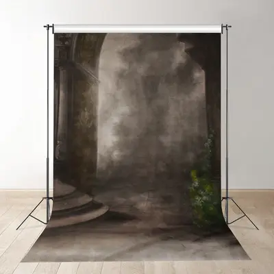 Retro Grey Wall Fine Art Portrait Photo Backdrop - Aperturee