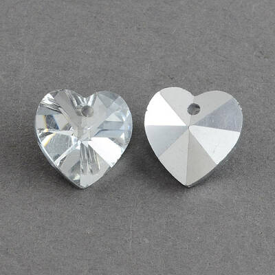 Heart Electroplated Glass Pendants