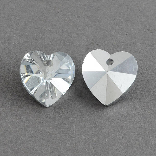 Heart Electroplated Glass Pendants