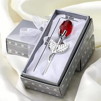 Eternal Love Metal Crystal Rose 9cm x 3cm Timeless Gift for Mother's Day, Birthdays, and Anniversaries, Durable Crystal Desig...