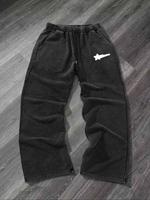 Men's Letter & Geometric Print Zipper Pants, Regular Fit Casual Comfy Straight Leg Trousers for Daily Wear, Men's Bottoms for...