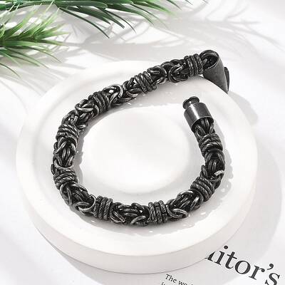 304 Stainless Steel Byzantine Chains Bracelets for Women Men