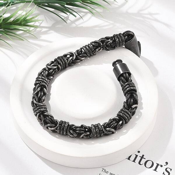 304 Stainless Steel Byzantine Chains Bracelets for Women Men