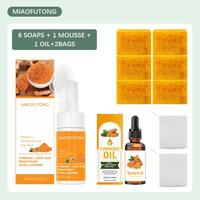 Lemon Kojic Acid Turmeric Skincare Cleansing Set – 3-Piece Set: Cleansing Mousse, Turmeric Soap & Turmeric Essential Oil, f...