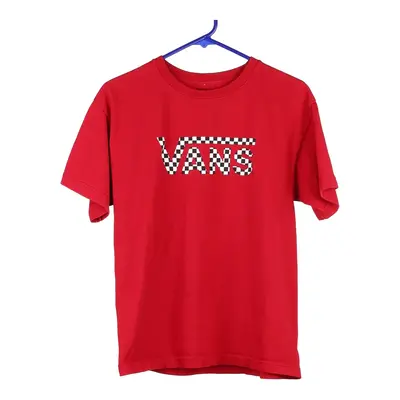 Age 13-15 Vans Spellout T-Shirt - XL Red Cotton