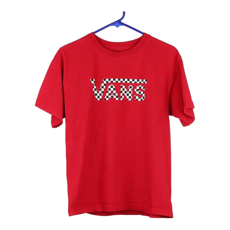 Age 13-15 Vans Spellout T-Shirt - XL Red Cotton