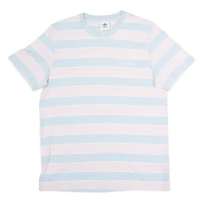 ADIDAS ORIGINALS Striped Mens T-Shirt Pink Crew Neck M
