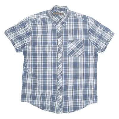 BEN SHERMAN Mens Shirt Blue Check M