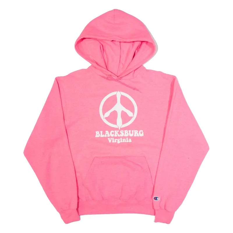 CHAMPION Blacksburg Virginia Mens Pink Hoodie USA S