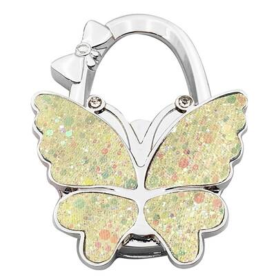 Glitter Butterfly Zinc Alloy Crystal Rhinestone Bag Hanger