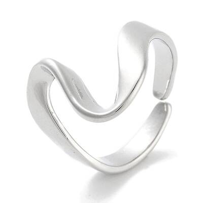 Heart Rack Plating Brass Open Cuff Rings