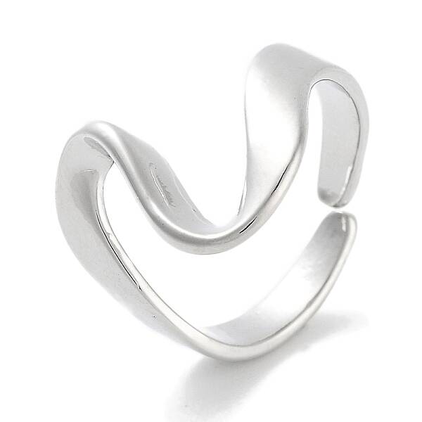 Heart Rack Plating Brass Open Cuff Rings