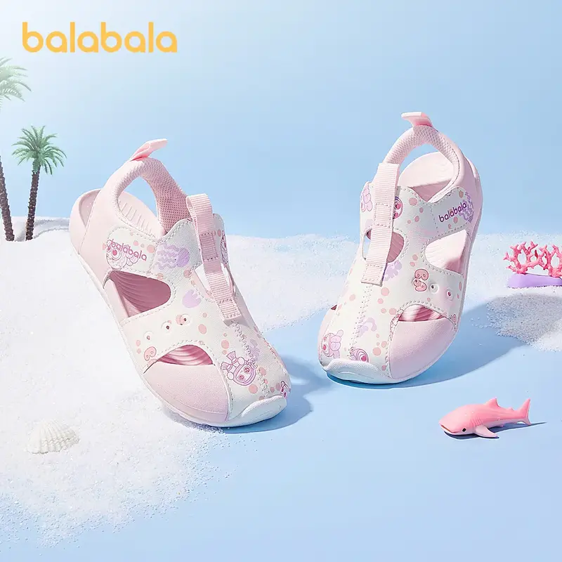 Balabala children's shoes children's sports sandals boys girls shoes breathable 2025 summer new wrap toes shoes non-slip Foot...