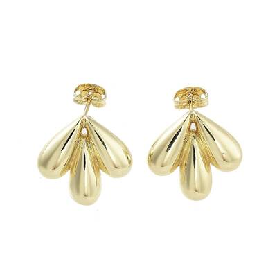 Teardrop Brass Stud Earrings