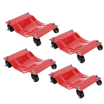 Garvee Heavy-Duty Vehicle Wheel Dolly Set of 4 – 6000 lbs Capacity – 360° Rotating Upgraded Nylon Wheels with Brakes –...
