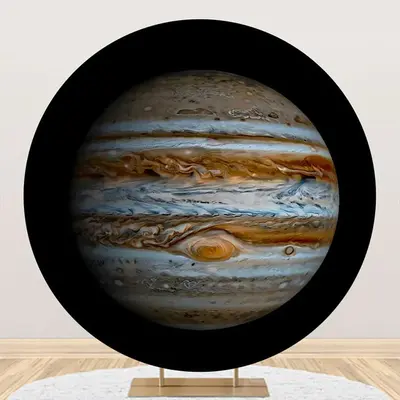 Jupiter Surface Top View Planet Round Birthday Backdrop - Aperturee